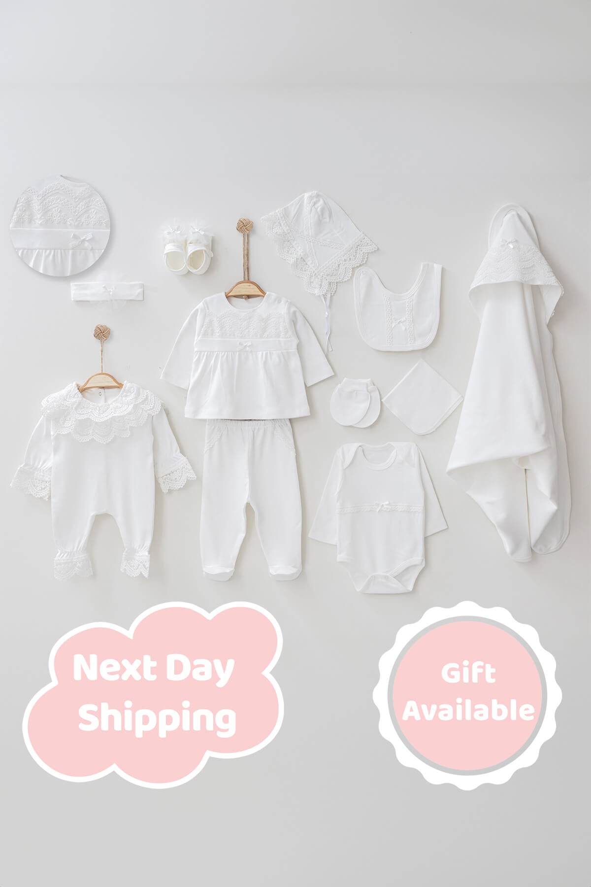 Ann White Newborn Coming Home Set (11 Pcs)