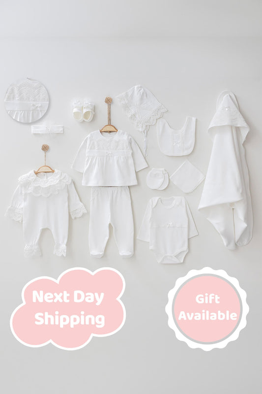 Ann White Newborn Coming Home Set (11 Pcs)