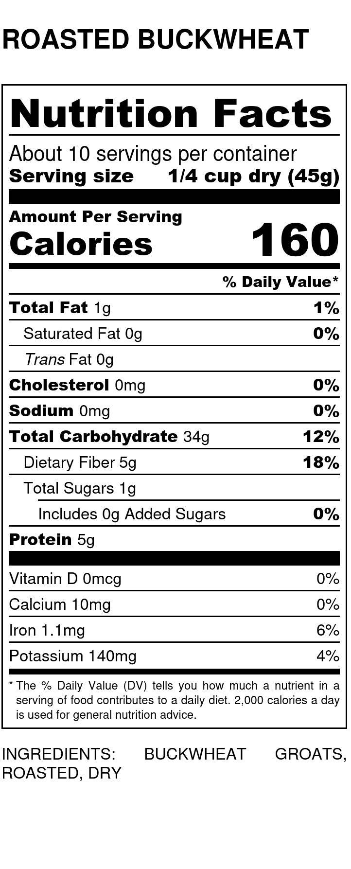 Buckwheat, Kasha, Brown Roasted, Organic