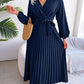 Fashion Elegant Cross Pleated Maxi Dress