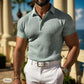 Waffle Short Sleeve Polo Shirt