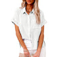 Summer Lapel Short Sleeve Shirt With Pockets