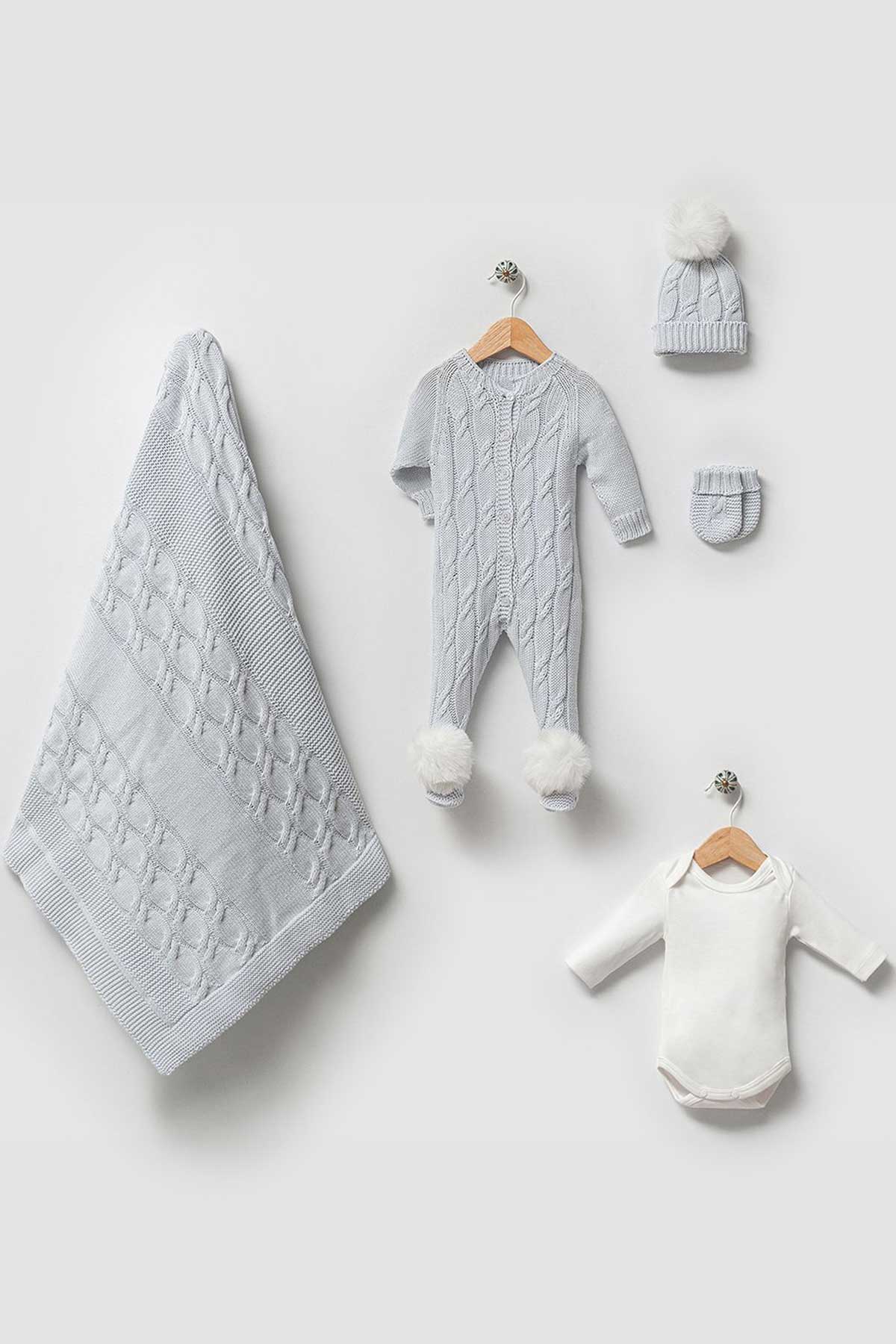 Daniel Blue Newborn Knit Coming Home Set (5 pcs)