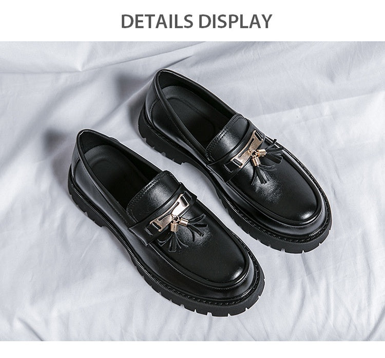 British Style Black Leather Shoes