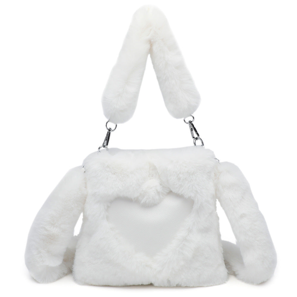 Women Fluffy Shoulder Bag With Top handle