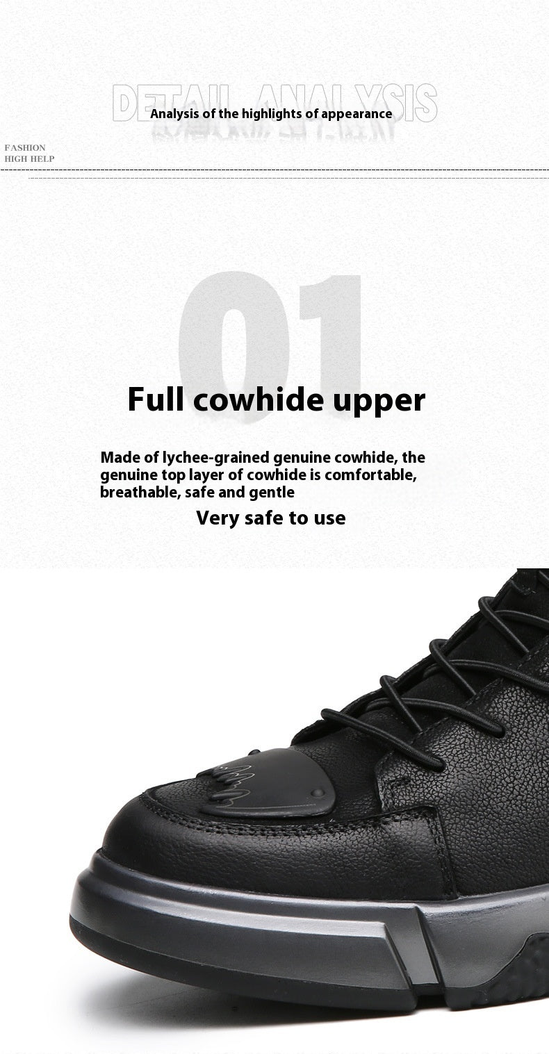 Black Cotton Casual Leather Shoes