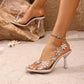 Transparent PVC Rhinestone Flowers Slingback Pumps