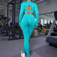 Sports Suits Long Sleeve Hollow Design Tops And Butt Lifting High Waist Seamless Fitness Leggings
