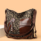 Women Fashion Rivet Design Leopard Shoulder Bags