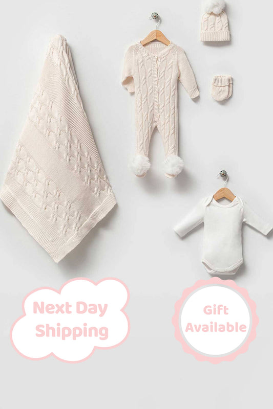 Daniel Cream Newborn Knit Coming Home Set (5 pcs)