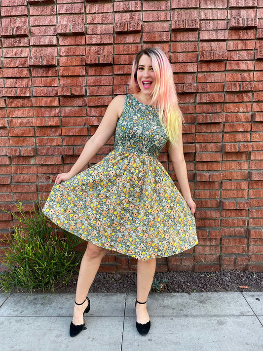 Cats in the Fields Twofer Dress - 3X only, 1 left!