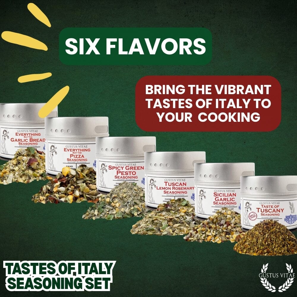 Italian Seasoning Gift Set - Tastes of Italy - Artisanal Spice Blends Six Pack