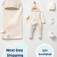 Lewis Cream Newborn Coming Home Set / Linen Collar (5 pcs)