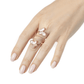 18K Rose Gold w/ Mother Of Pearl Cubic Zirconia Encrusted Swirl Butterfly Ring Jewelry